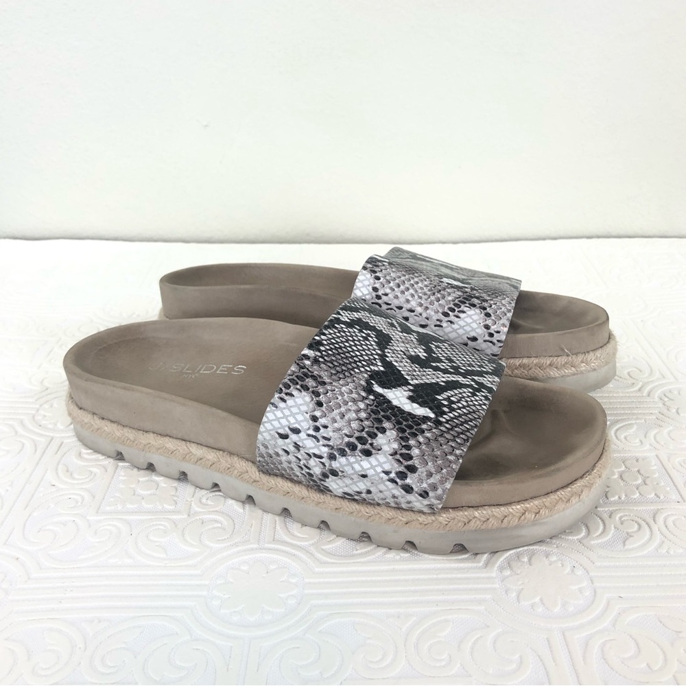J/Slide Libby Flatform Slip On Sandals Snakeskin Animal Print